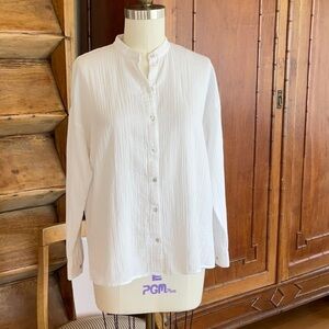 Eileen Fisher Women's White Button-Up Top